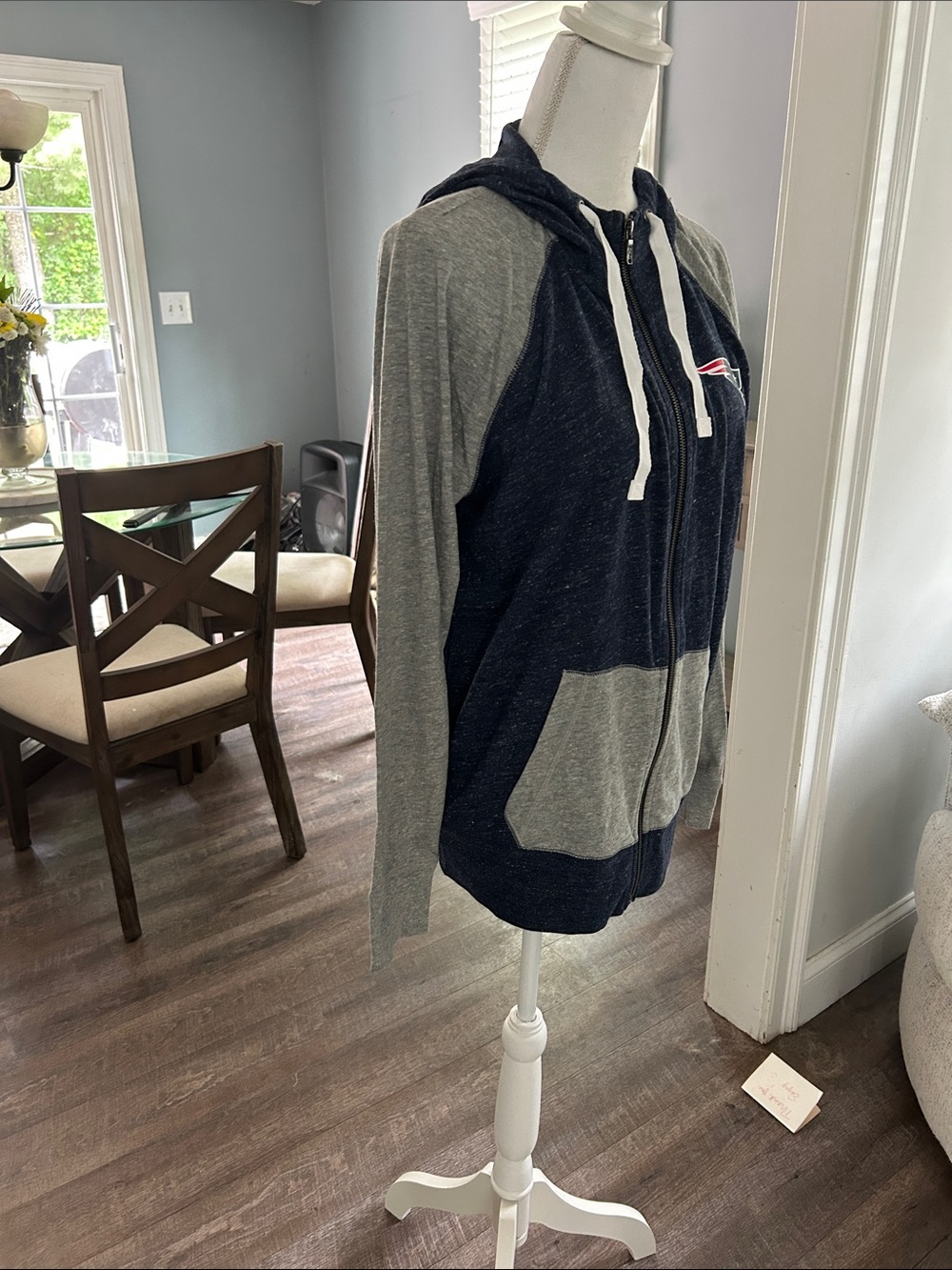 New England Patriots NFL Zip Up Lightweight Sweatshirt - Picture 3 of 7
